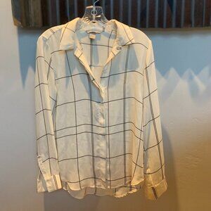 Black & White Checkered Button Down Blouse